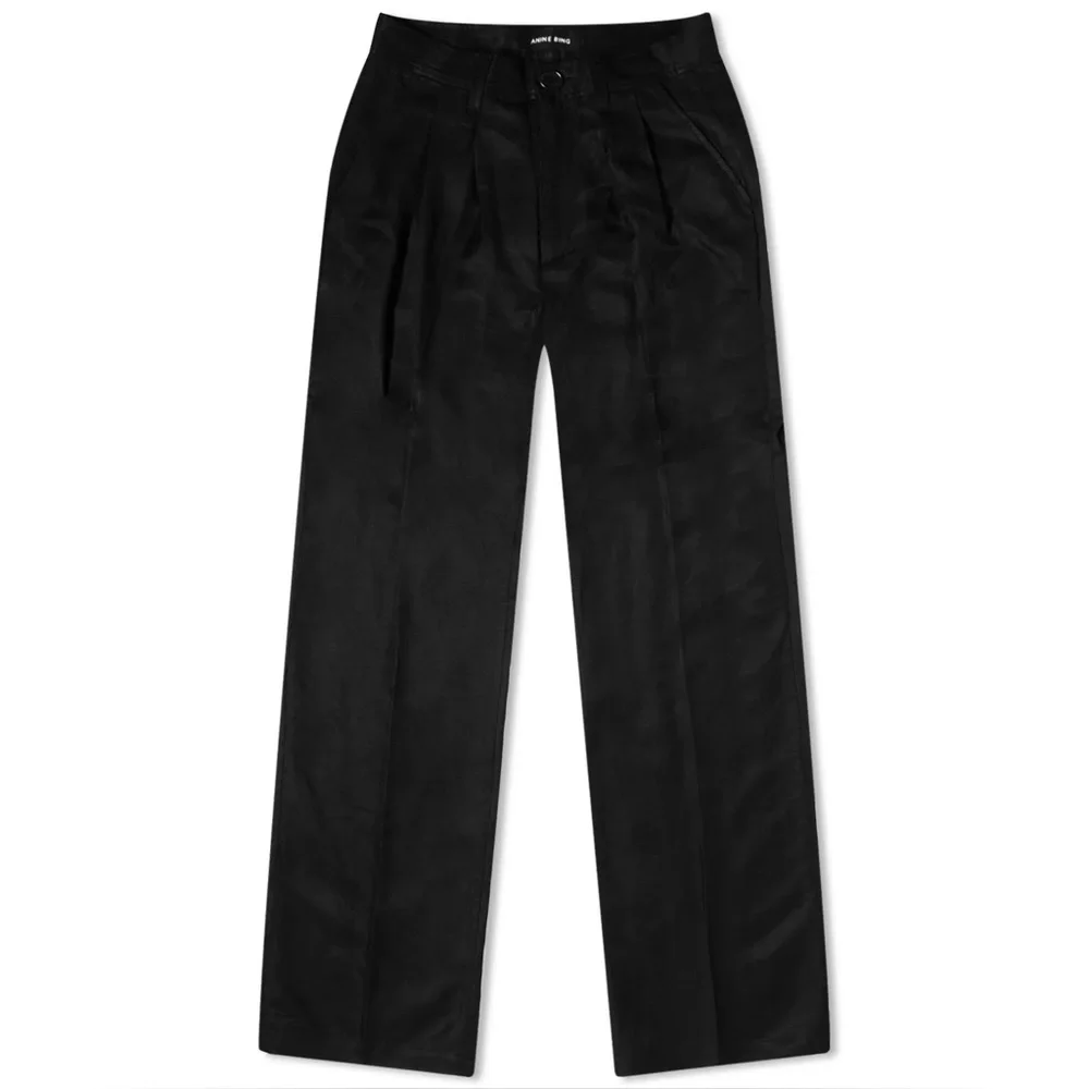 $505 ANINE BING CARRIE LINEN BLEND WIDE LEG TROUSERS, NWT 34/2US